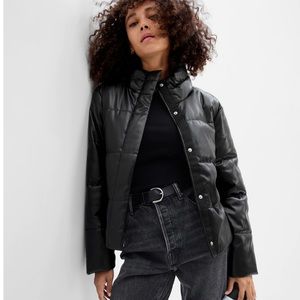 GAP Faux-Leather Puffer Jacket